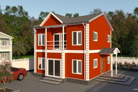 125m² Çift Katlı Prefabrik Ev - GP206 (Çift Katlı Prefabrik Evler)