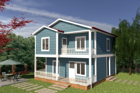 130 m2 Dublex Çelik Ev - GP401 (Çift Katlı Çelik Evler)