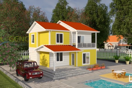 142 m2 Dublex Çelik Ev - GP402 (Çift Katlı Çelik Evler)